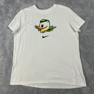NIKE Oregon Ducks‎ Mascot Logo White T-shirt Womens XL